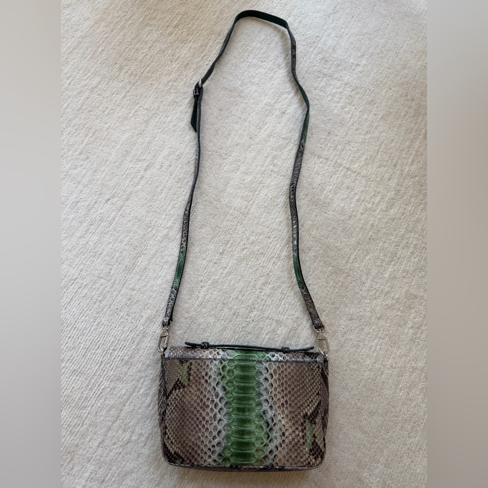 Genuine Python Leather Flap Clutch! - image 3